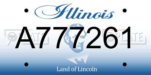 A777261 Illinois License Plate