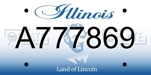 A777869 Illinois License Plate