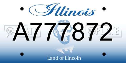 A777872 Illinois License Plate
