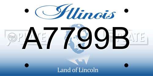 A7799B Illinois License Plate