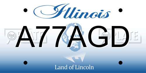 A77AGD Illinois License Plate