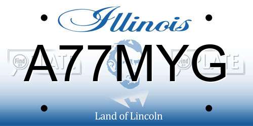 A77MYG Illinois License Plate