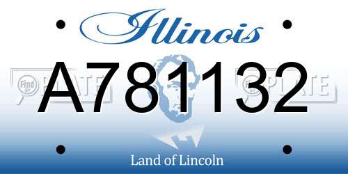 A781132 Illinois License Plate