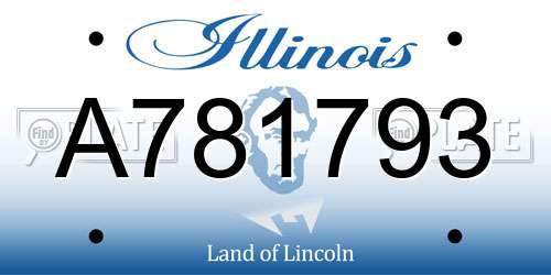 A781793 Illinois License Plate