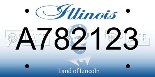 A782123 Illinois License Plate