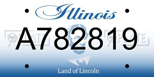 A782819 Illinois License Plate