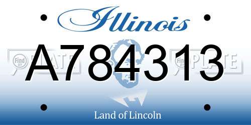 A784313 Illinois License Plate