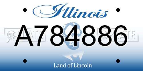 A784886 Illinois License Plate