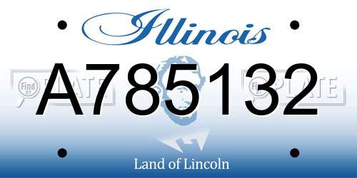 A785132 Illinois License Plate