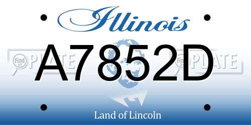 A7852D Illinois License Plate
