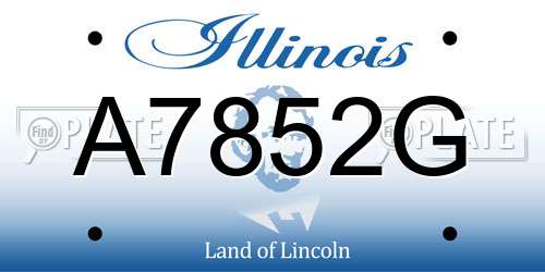 A7852G Illinois License Plate