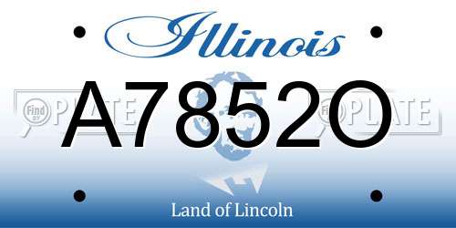A7852O Illinois License Plate