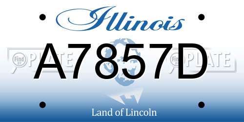 A7857D Illinois License Plate