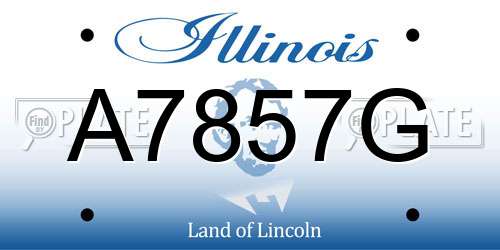 A7857G Illinois License Plate