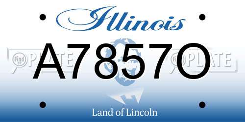 A7857O Illinois License Plate