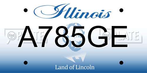 A785GE Illinois License Plate