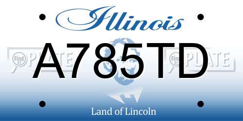 A785TD Illinois License Plate