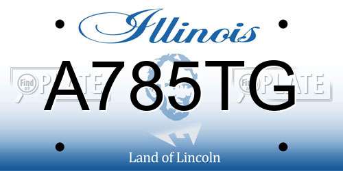 A785TG Illinois License Plate