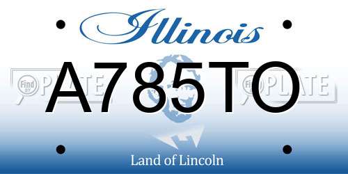 A785TO Illinois License Plate