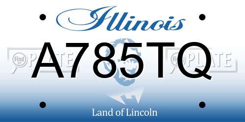 A785TQ Illinois License Plate