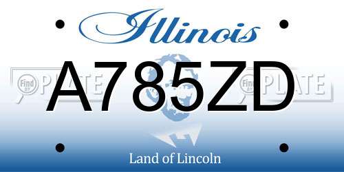 A785ZD Illinois License Plate