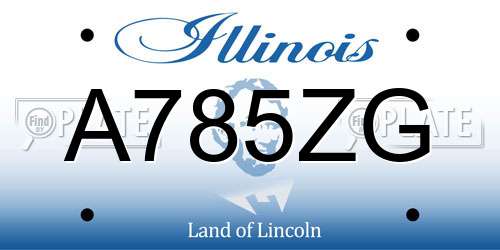 A785ZG Illinois License Plate