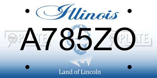 A785ZO Illinois License Plate