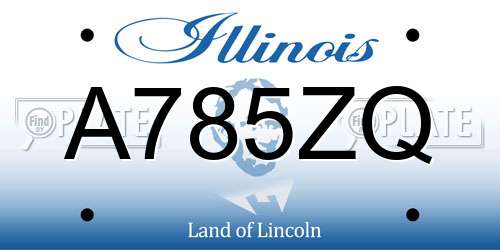 A785ZQ Illinois License Plate