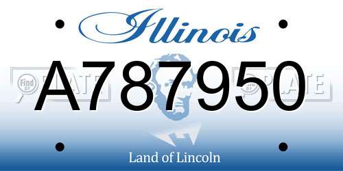 A787950 Illinois License Plate