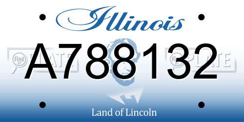 A788132 Illinois License Plate