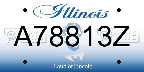 A78813Z Illinois License Plate