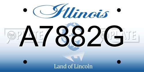 A7882G Illinois License Plate