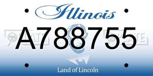 A788755 Illinois License Plate