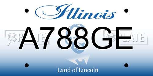 A788GE Illinois License Plate