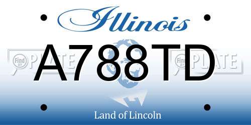 A788TD Illinois License Plate