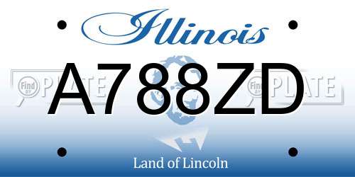 A788ZD Illinois License Plate