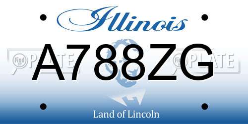A788ZG Illinois License Plate
