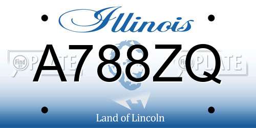 A788ZQ Illinois License Plate