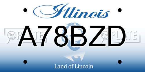 A78BZD Illinois License Plate