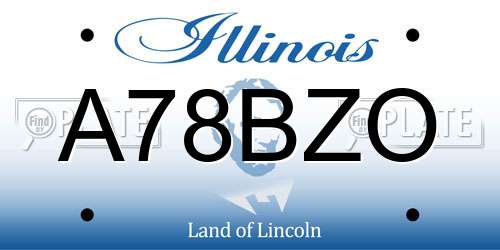 A78BZO Illinois License Plate