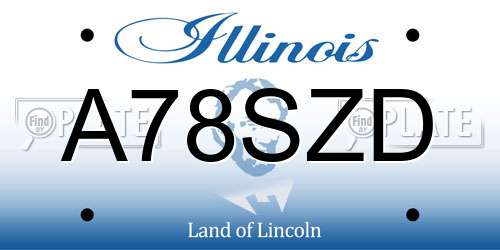A78SZD Illinois License Plate