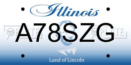 A78SZG Illinois License Plate