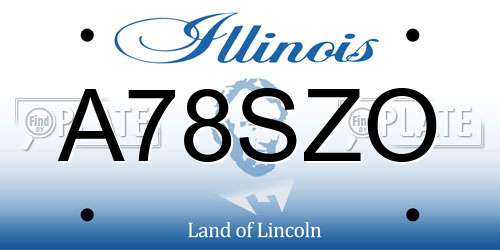 A78SZO Illinois License Plate