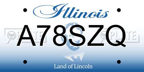 A78SZQ Illinois License Plate