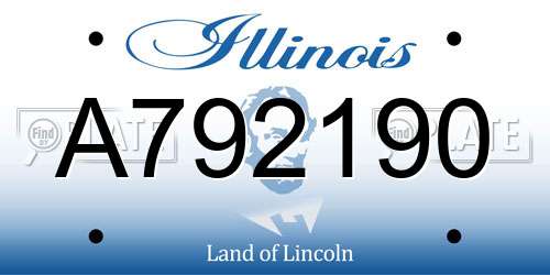 A792190 Illinois License Plate