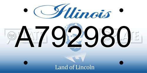 A792980 Illinois License Plate