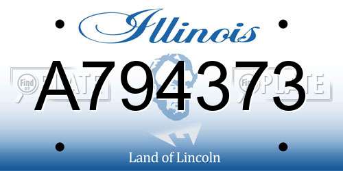 A794373 Illinois License Plate