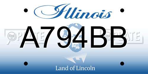 A794BB Illinois License Plate