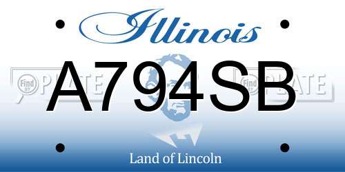 A794SB Illinois License Plate