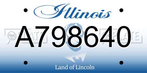 A798640 Illinois License Plate